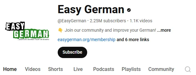Kênh youtube của Easy German