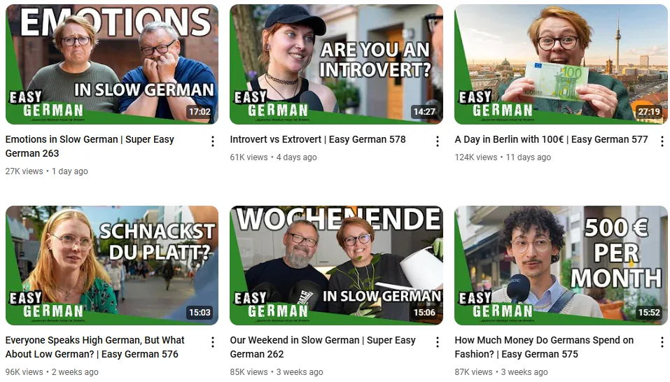 Nội Dung Của Kênh Easy German