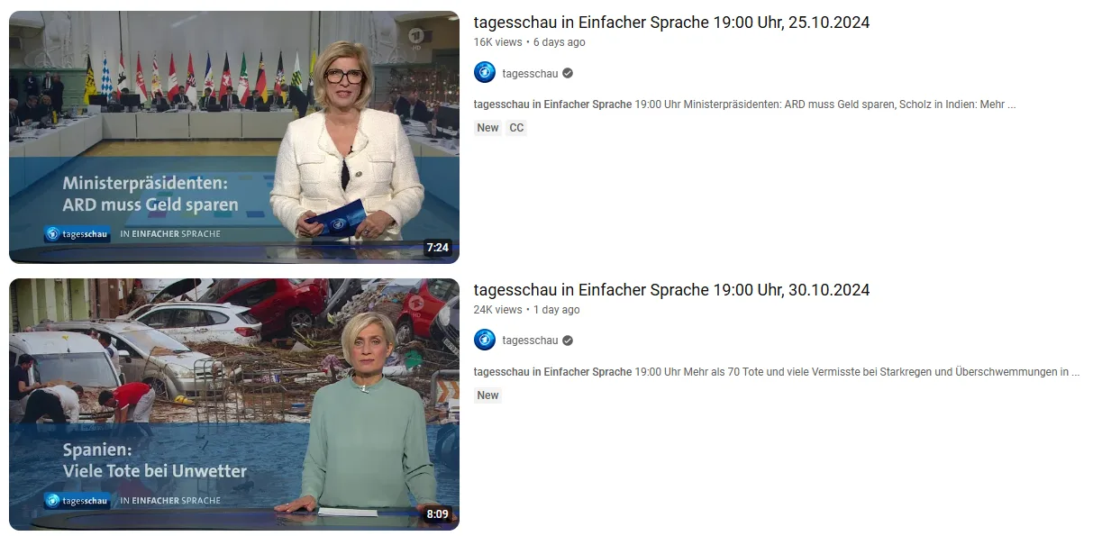 Tagesschau in einfacher Sprache
